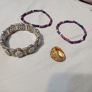 3/$15 Lot of Vintage Fashion Jewelry Bracelets Ring